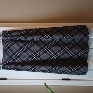 Black Grey Plaid Skirt